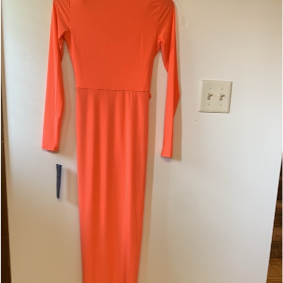 NWT Stunning RACHEL Rachel Roy Long Sleeve Dress Size XS Guava Punch Color - Picture 10 of 12